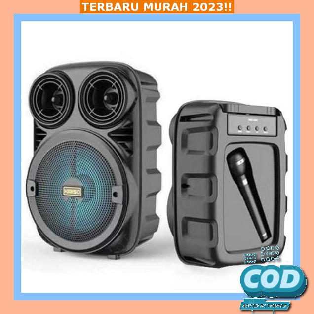 Speaker Karaoke Bluetooth Portable Wireless Viral Speker Aktif Bass Mic Spikwr Tahan Air Full Musik 