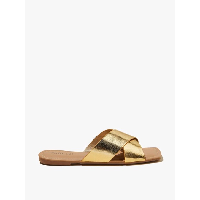 Rubi - Sandal Wanita - Everyday Sophie Xover Slide - Gold Metallic