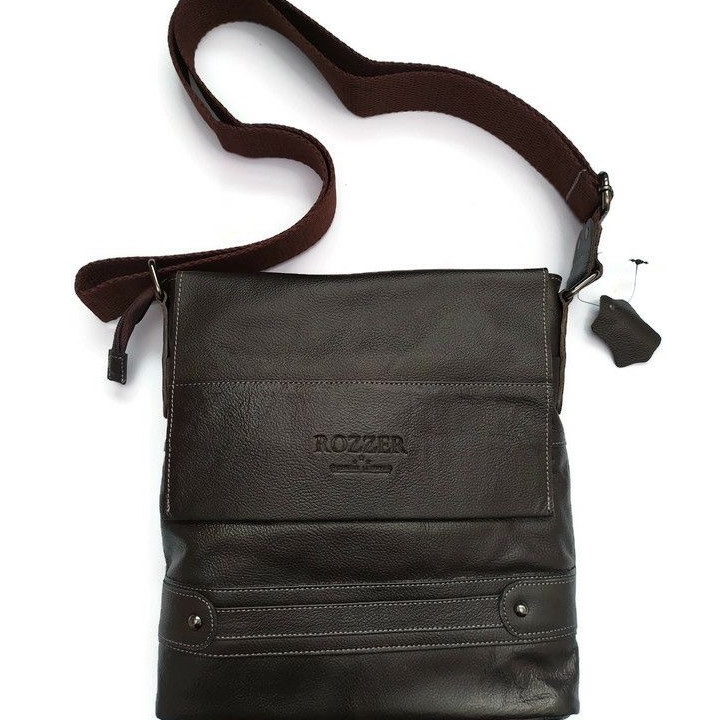 [KODE PRODUK BJ9IZ3440] Tas Kulit Sapi Asli Premium Pria Wanita Slendang Kantor Formal Casual Dosen 