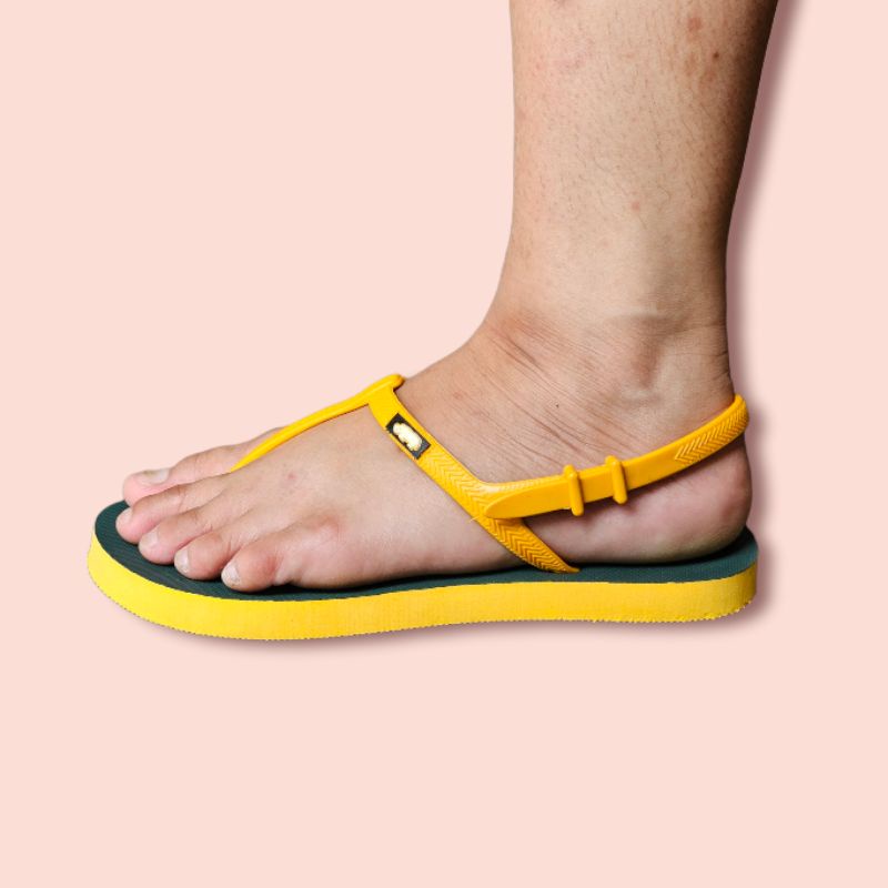 Sandal Wanita Jepit Tali Strap Filpper Karet Rubber Anti Slip Sendal Japit Santai Pantai Yellow