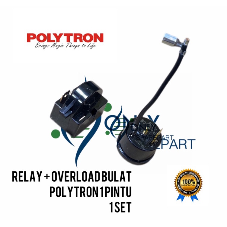 ☈➸❋✦ Relay Ptc + Overload Bulat kulkas polytron 1 Pintu / Overluad kulkas polytron Terbaru