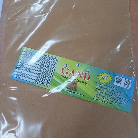 

Amplop coklat F4 Gand 240 x 345 mm isi 100 lembar hqu01