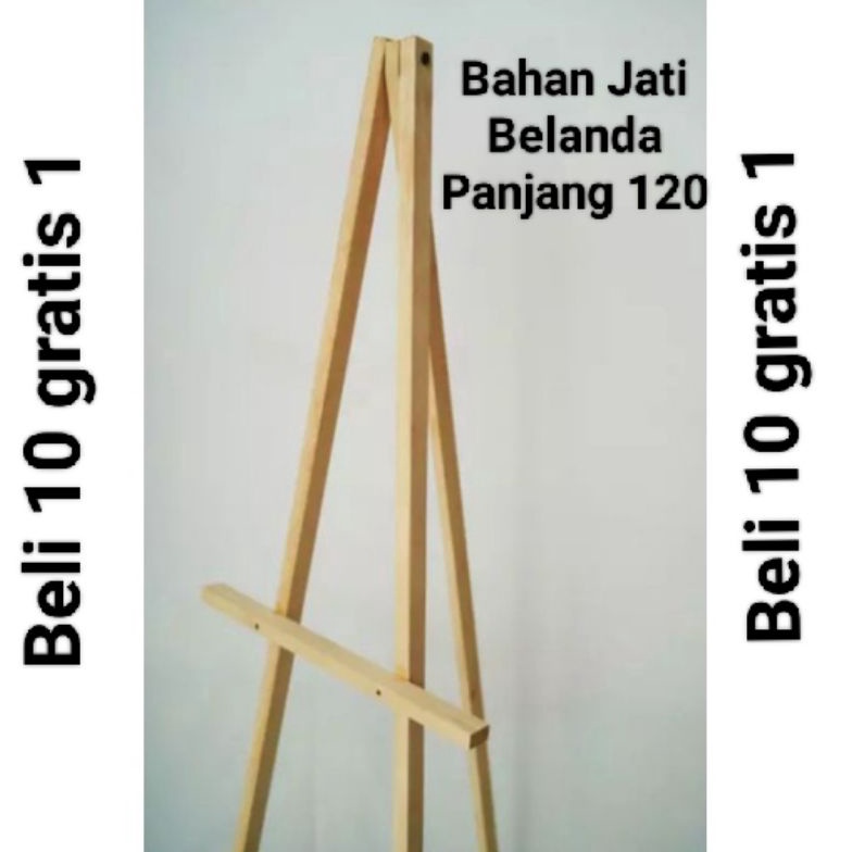 

Grosir.. Stand Foto Kayu Jati Belanda Ukuran 120cm warna Natural RZ9