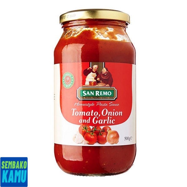 

Sanremo Tomato Onion & Garlic Pasta Sauce 500 gr - Pasta