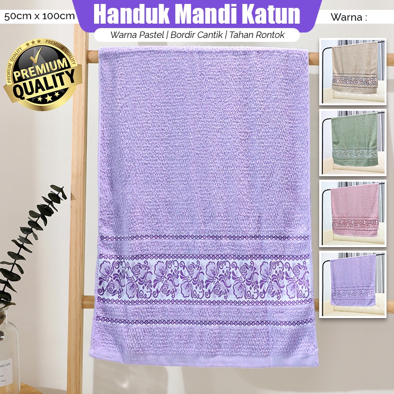 Handuk Mandi Medium Motif Cantik Ukuran 50cm x 100cm Handuk Katun Premium Quality Tebal &amp; Lembut Daya Serap Tinggi Termurah - J3B2