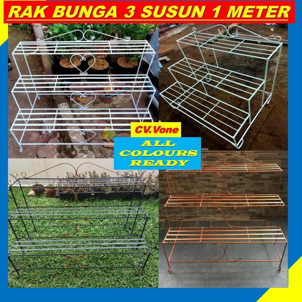 Grosir Rak Bunga Besi Susun 3 Minimalis Tanaman Hias Aglonema Bertingkat 20 Dudukan Kotak Bulat Baha