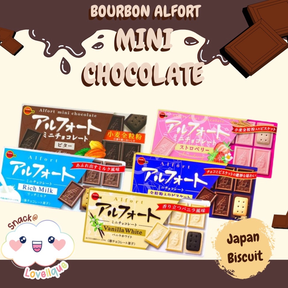 

[KODE RZMGE] Bourbon Alfort Mini Chocolate - Cokelat Jepang - All Variant ( Bitter / Vanilla / Wheat and Milk / Strawberry )