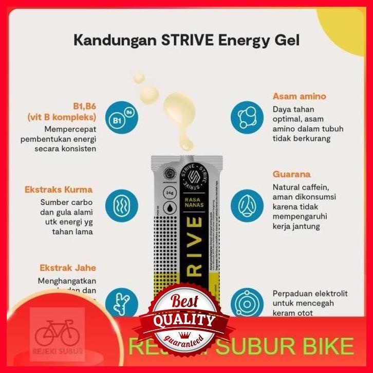 

(REJE) STRIVE ENERGY GELS RASA NANAS ORIGINAL | 1 BOX ISI 5 SACHET