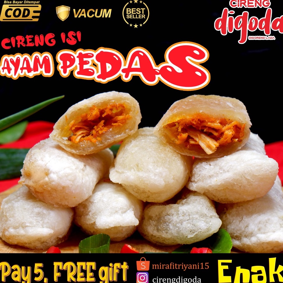 

ORIGINAL% CIRENG ISI AYAM SUWIR PEDAS DIJAMIN ENAAAK!!