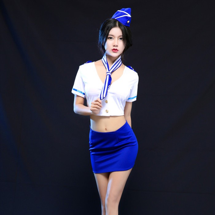 Lingerie Cosplay Kostum Pramugari Set Baju Tidur Wanita Terbaru