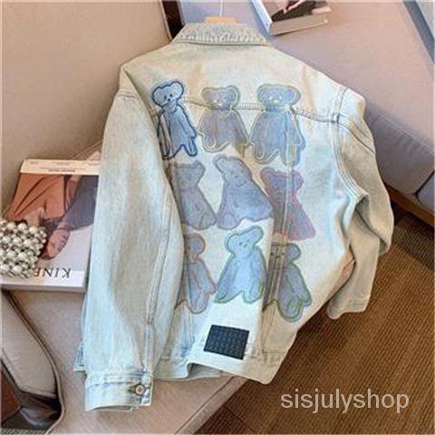 [✅BISA COD] #Sisjuly# Jaket denim wanita / jaket longgar vintage baru / jaket bisbol wanita