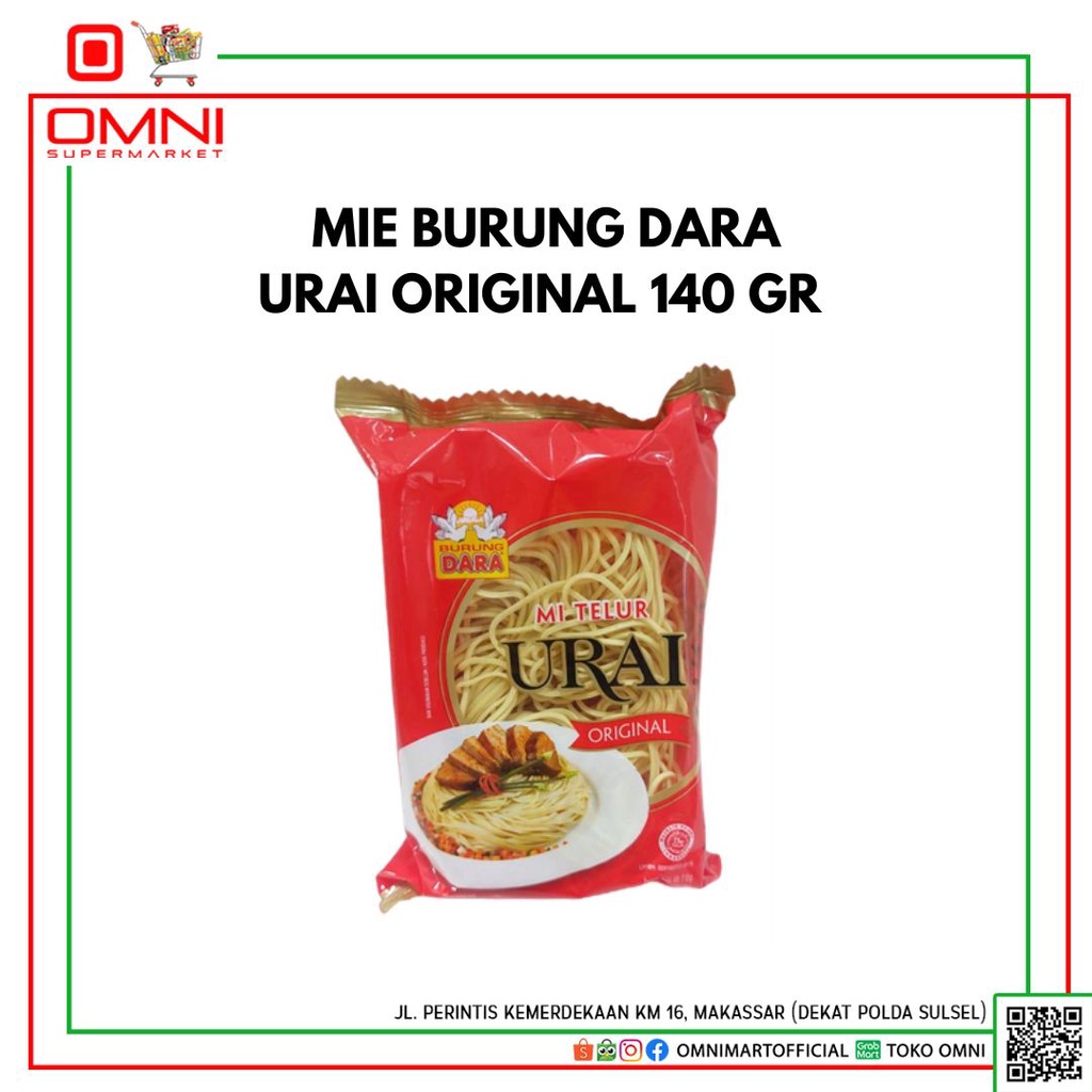 

BURUNG DARA URAI ORIGINAL 140 GR MIE TELUR INSTANT