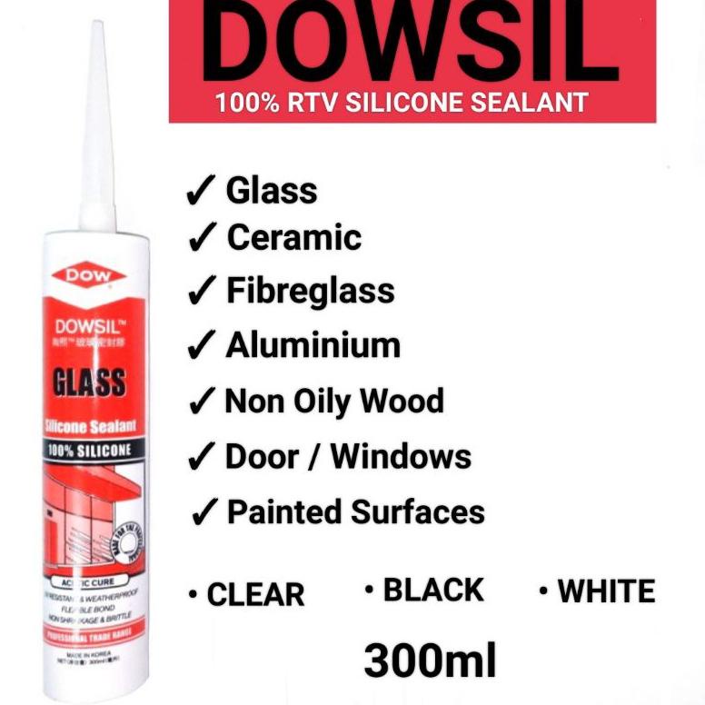 Grosir Lem Kaca Silicone Sealant Dowsil Glass  / Dowsil Asam Acetic