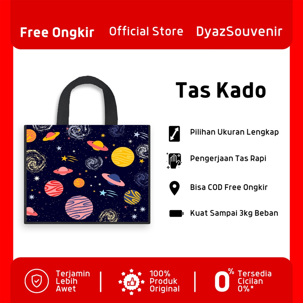 

Tas Ultah Spunbond Printing planet astronot termurah souvenir hampers