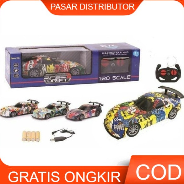 Paling diminati!! Mobil Remote Control WarnaWarni Mobil RC Speed Drift 4 Function RC Car