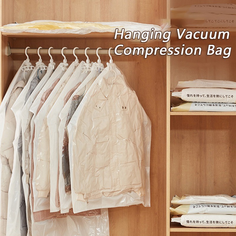 Gs8 MOONBIFFY Plastik Vakum Gantung Pakaian Vacuum Compression Bag 70 X90 Cm - MBF70 - Transparent Or-i