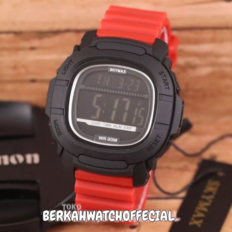 Jam tangan digital pria sport Original Skymax Waterproof Bisa Dibawa Renang