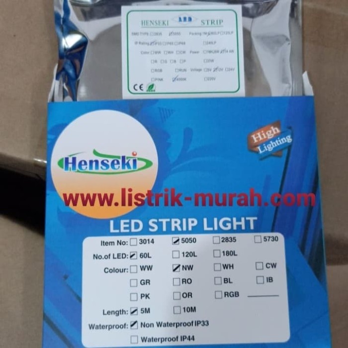 Terlaris Henseki Led Strip 5050 Ip33 60 Led 12 Volt Indoor Warm White