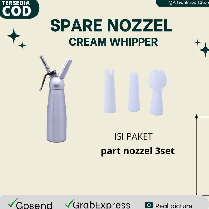 

Ready oke] tutup cream whipper part spare nozzle set cream whipper nozzle