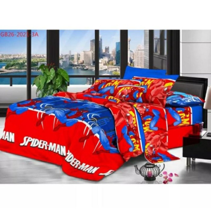 MUST HAVE SPREI SINGLE SPIDERMAN UK 120X200 KASUR NO 3 MOTIF ANAK COWOK KARAKTER TERBARU