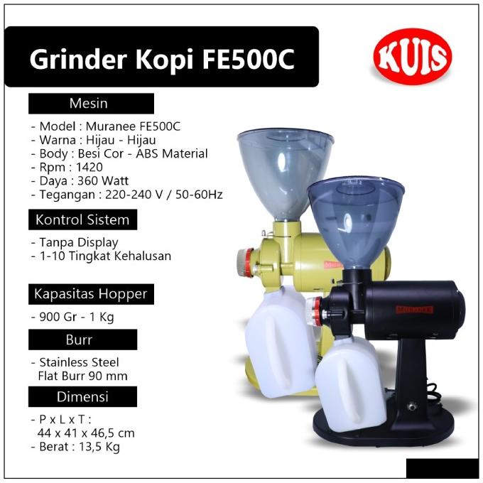 Buruan beli] GRINDER COFFEE PRODUKSI MURANEE COFFEE ROSTERI TIPE FE500C