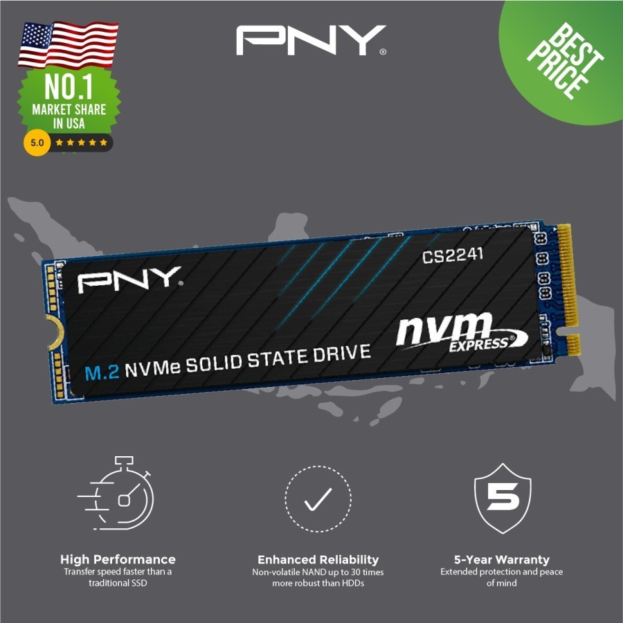 SSD PNY NVME CS2241 2TB - PCIe Gen 4x4