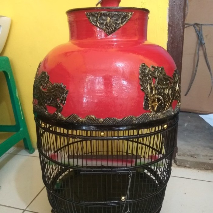 KANDANG BURUNG PERKUTUT MOTIF TIMBUL - SANGKAR BURUNG
