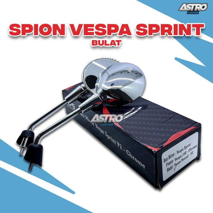 Spion Vespa Sprint Oval Dan Bulat NPS Chrome Piaggio