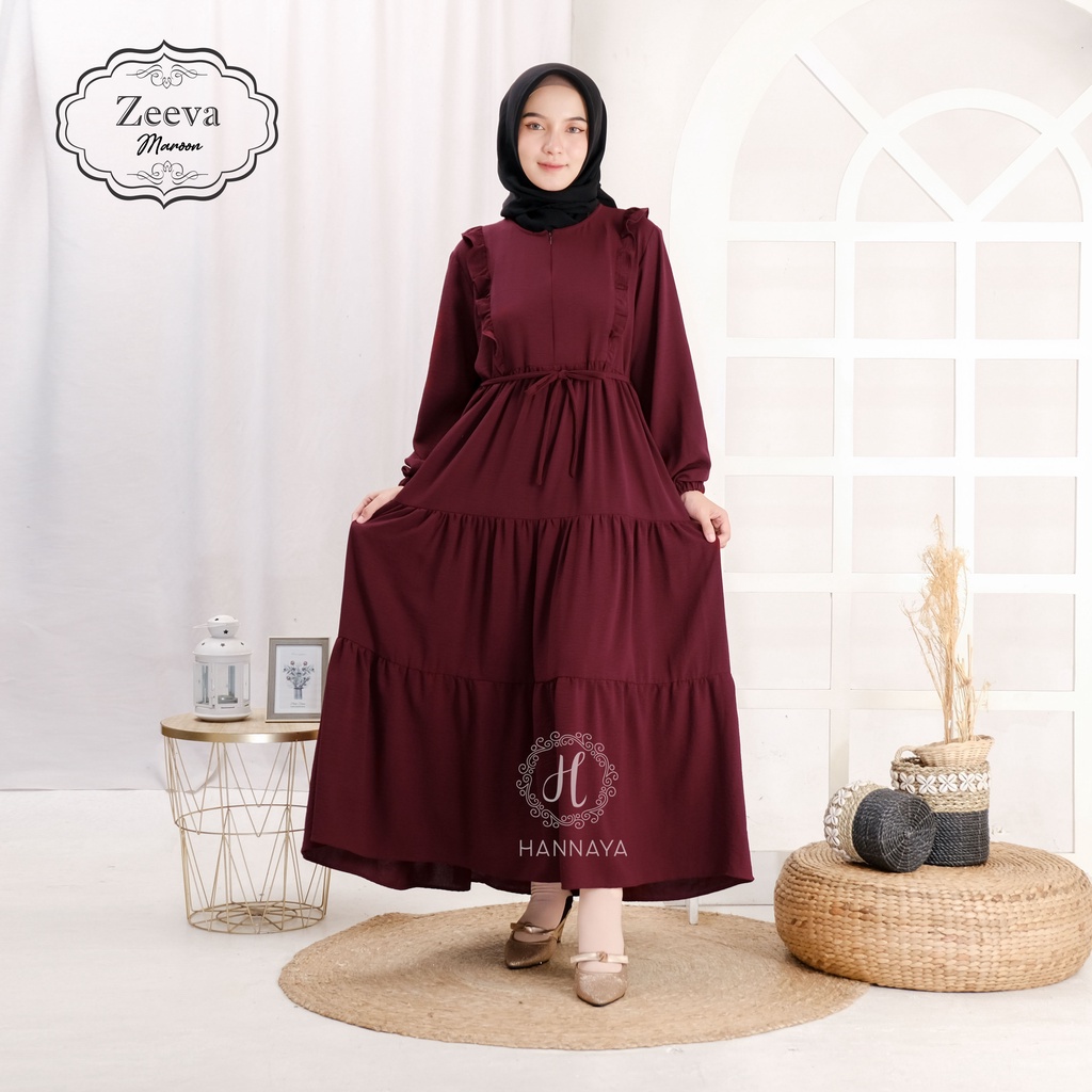 GAMIS TERBARU ZEEVA DRESS BY HANNAYA VARIASI WARNA 3