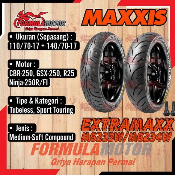 HARGA DISKON Maxxis Extramaxx 110 70-17 &amp; 140 70-17 Sepasang Ban Maxxis R17
