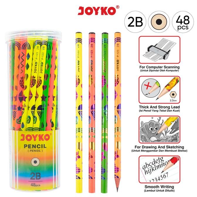 

Pencil Pensil Joyko P-123 2B 1 Drum 48 Pcs