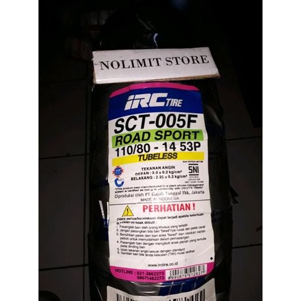 SALE! ban irc tubeless 110 80 - 14