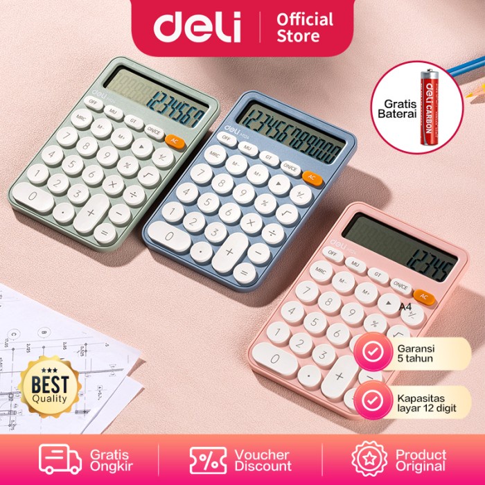 

Best Seller Deli Calculator / Kalkulator Portable Pastel Garansi 5 Tahun Em124