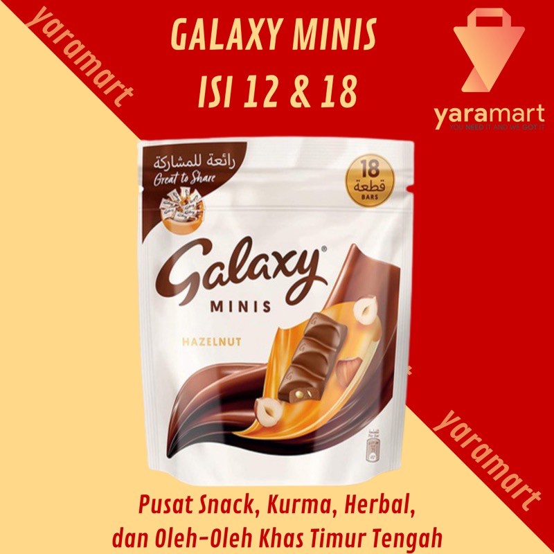 

MAKANAN RINGAN SNACK COKLAT POUCH GALAXY GALAKSI MINIS SMOOTH MILK HAZELNUT MIX 12