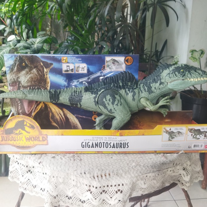 Terlaris Jurassic World Strike N Roar Giganotosaurus Mattel