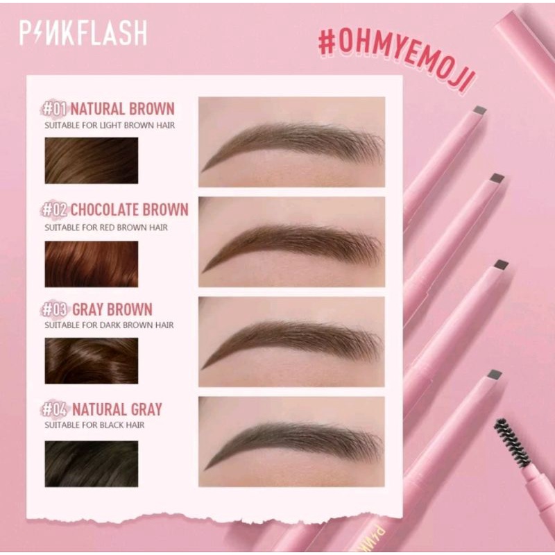 Pinkflash OhMyEmoji Automatic Eyebrow Pencil Waterproof Tahan Air