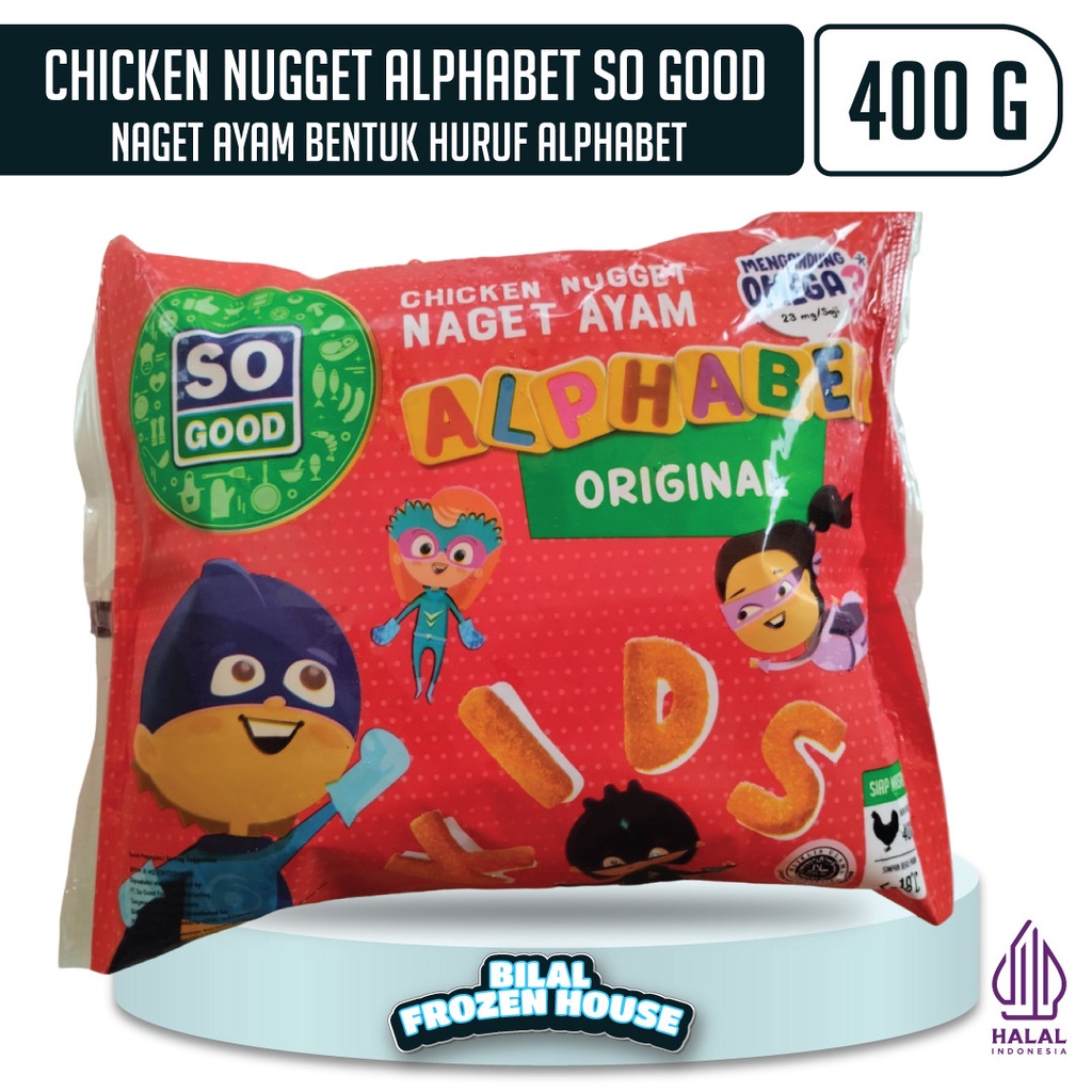 

So Good Chicken Nugget Alphabet 400gr - Nugget Ayam Bentuk Huruf