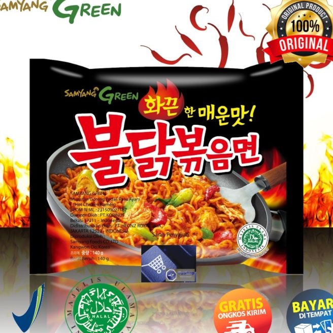 

✾Terkini PYKT7 Samyang Green Hot Chicken Original 140 Gram / Pedas Ramen / Halal MUI M76 ⁂Terlaris