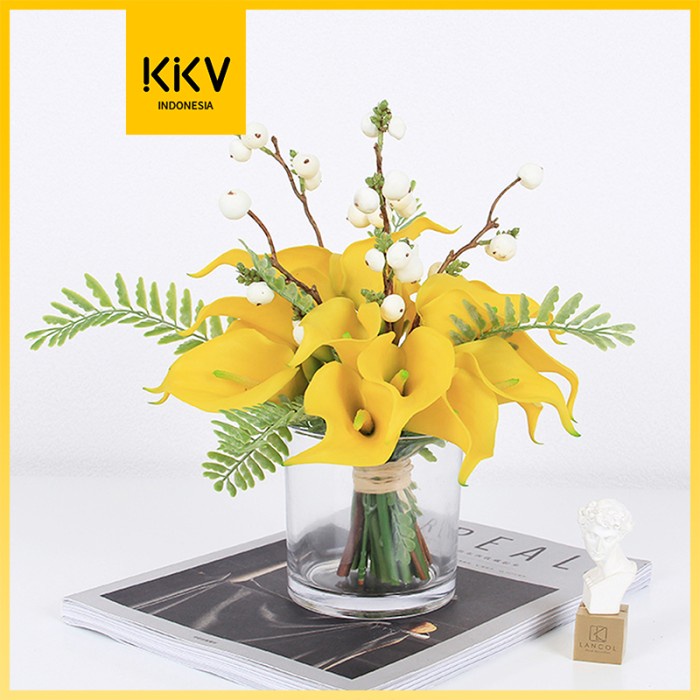 KKV SLADKO TANAMAN HIAS BUNGA MAWAR ARTIFISIAL CAROLA CALLA ROSES