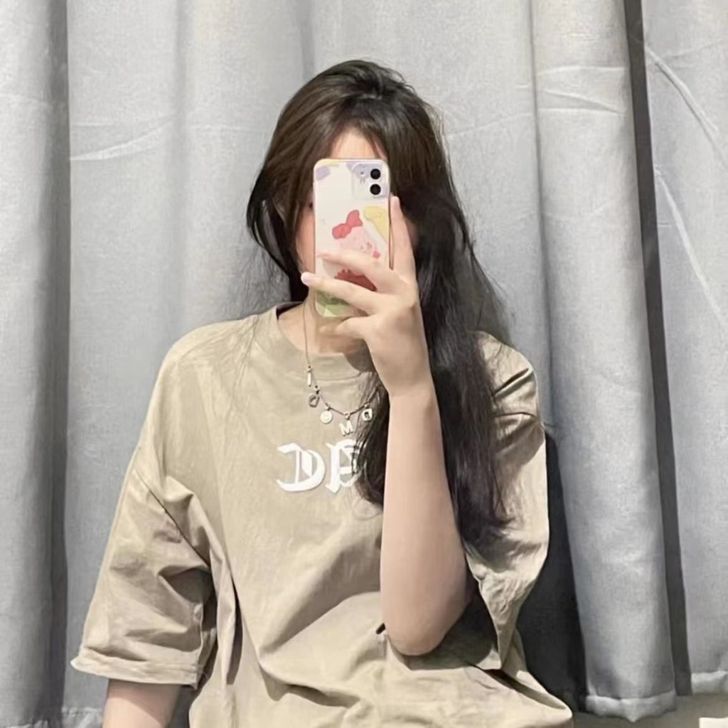 Red Yang sesak Guochao desain asli gelembung ac pencetakan logo sederhana lengan pendek pria dan wanita musim panas longgar leher bulat kasual t-shirt