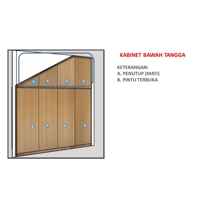 Hamp Kabinet Bawah Tangga - Rak Bawah Tangga - Cover Pintu Bawah Tangga