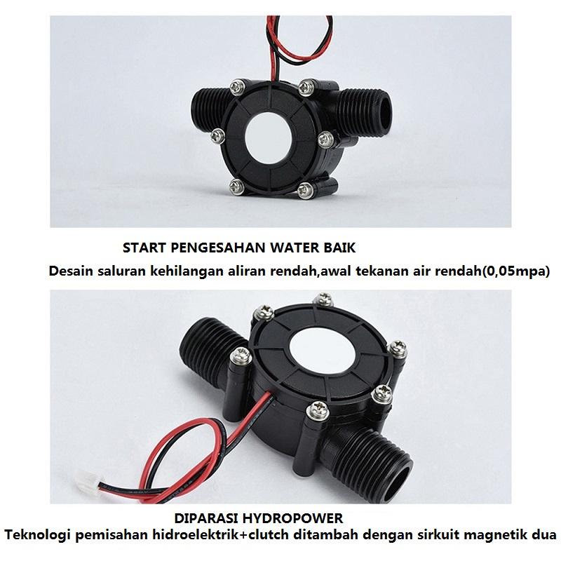 Mi.More Pembangkit Listrik Tenaga Air Mikro 1Pcs 12V Stabilivolt 10W Daya Konversi Hidrolik Hitam/Ku