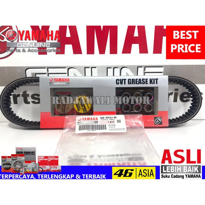 VANBELT V-BELT SET FINO 125 ASLI ORIGINAL YAMAHA BJ8-WE76J-00 BJ8-WE76J-00 ORIGINAL YAMAHA GENUINE