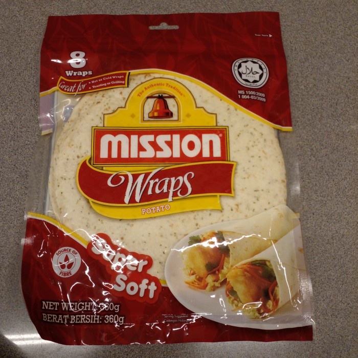 

Terlaris Kulit Kebab Tortilla/ Mission Wraps Potato 8'S 360 Gram/ Tortillas