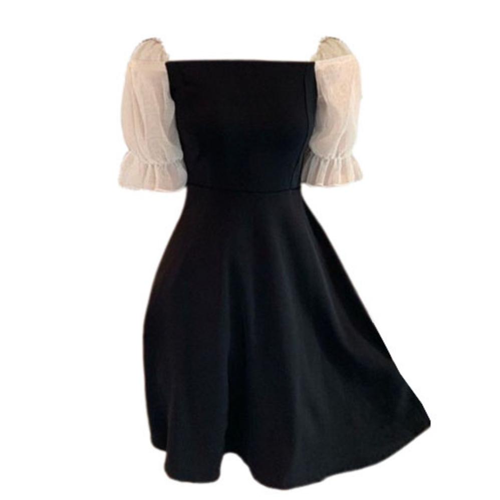 MISS'O BJ1049 Dress Korea Wanita Lengan Pendek Korea Style Party Dres Long Sleeve