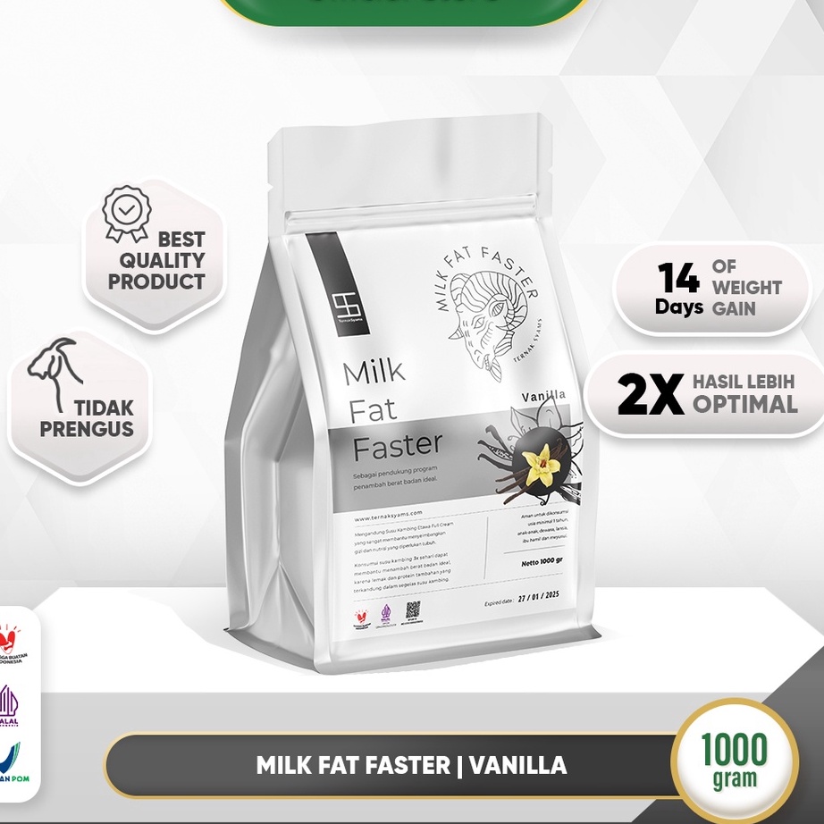 

✨TERBARU✨ Premium Susu Penggemuk Penambah Kenaikan Berat Badan Ideal Varian Kambing Etawa Full Cream 1000 gram 1 Kg | Milk Fat Faster Varian Rasa Vanila Vanilla Vanilli Organik Suplemen Vitamin Makanan minuman Obat Kapsul BPOM HALAL LPPOM weight gain