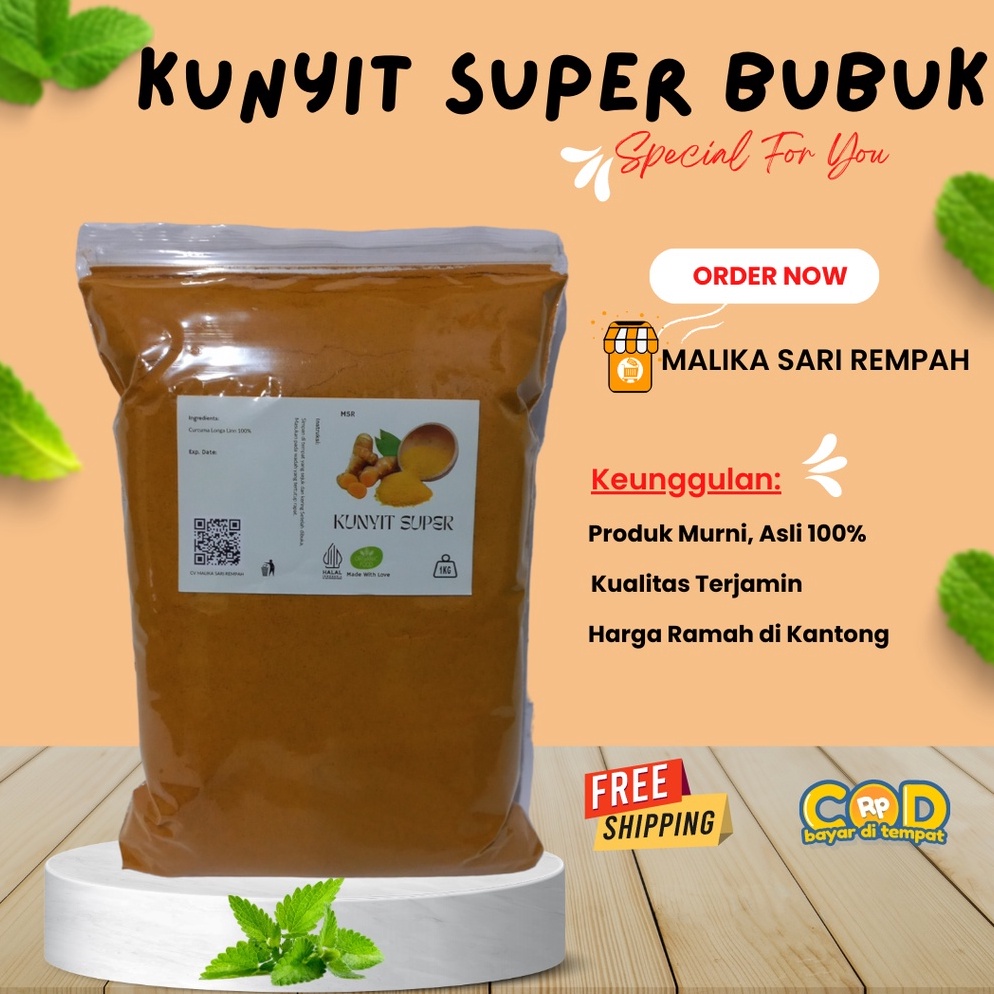 

Stok banyak KUNYIT BUBUK MURNI [ 1 KG ]-MSR 98