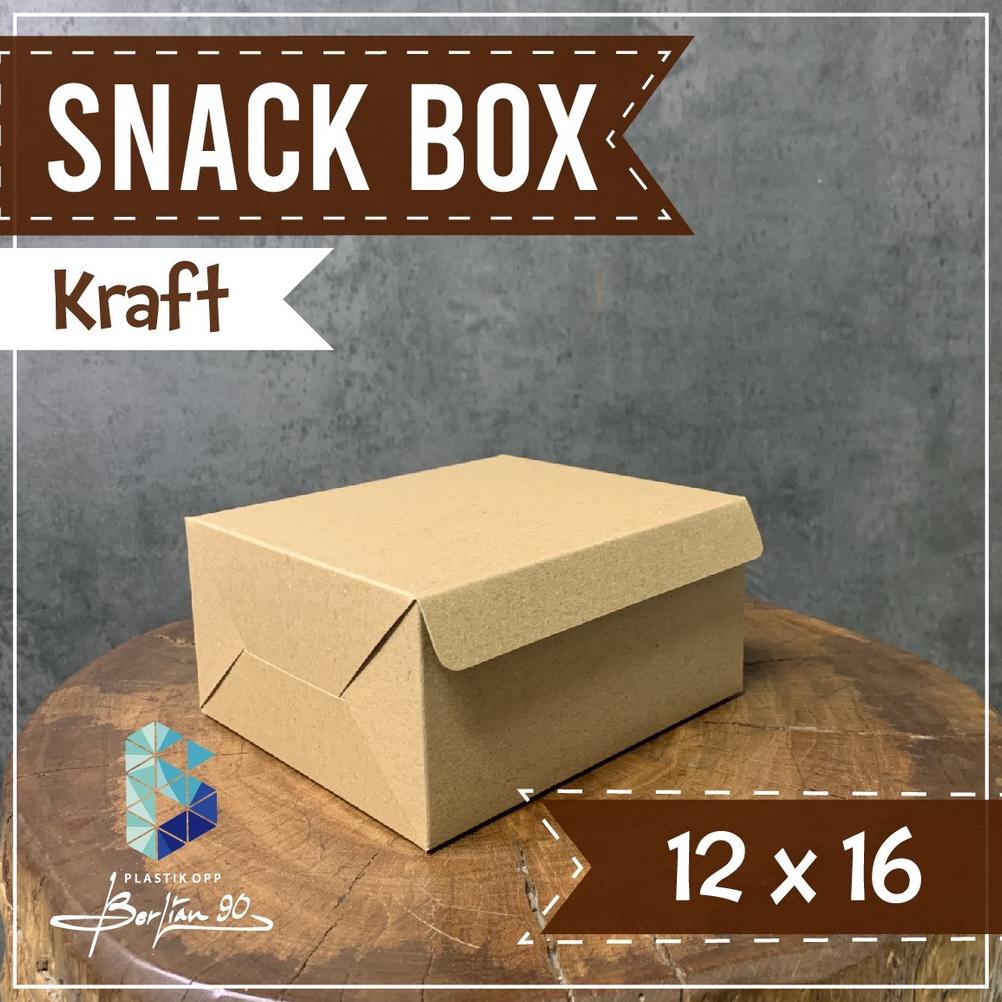 

Promo isi 50 pcs _Kardus Dus Snack Box Kraft Uk 12x16cm Polos / Dus Snack Kue Basah / Dus Kue Kering / Kotak Makanan