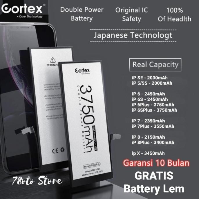 Cortex Baterai iPhone High Capacity Batrai battery Double Power