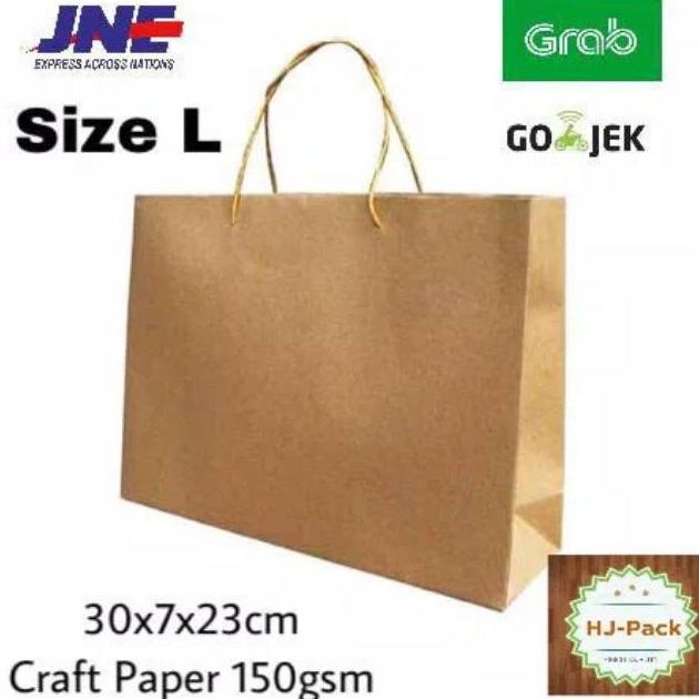 

7.7 PAPER BAG POLOS L Uk 30x7x23 GOODIE BAG POLOS TAS BELANJA TAS KERTAS SOUVENIR